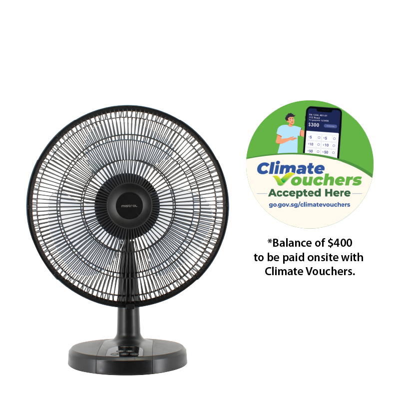 [Climate Voucher] Matt Black Gen 1 - 16" DC Table Fan with Remote