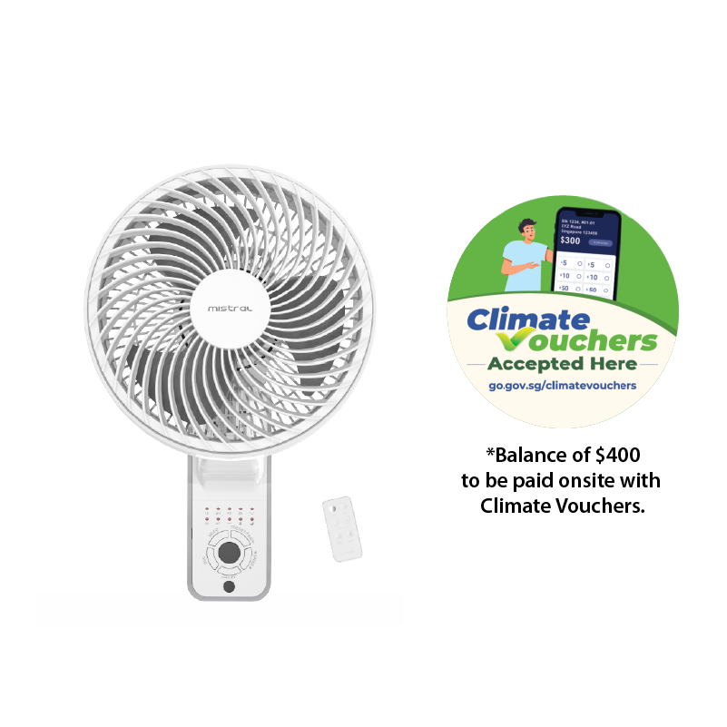 [Climate Voucher]  9" DC Wall Fan with Remote