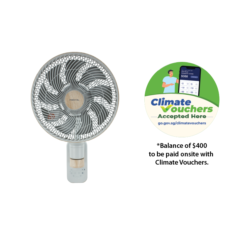 [Climate Voucher] 12” DC High Velocity Wall Fan with WIFI & Remote