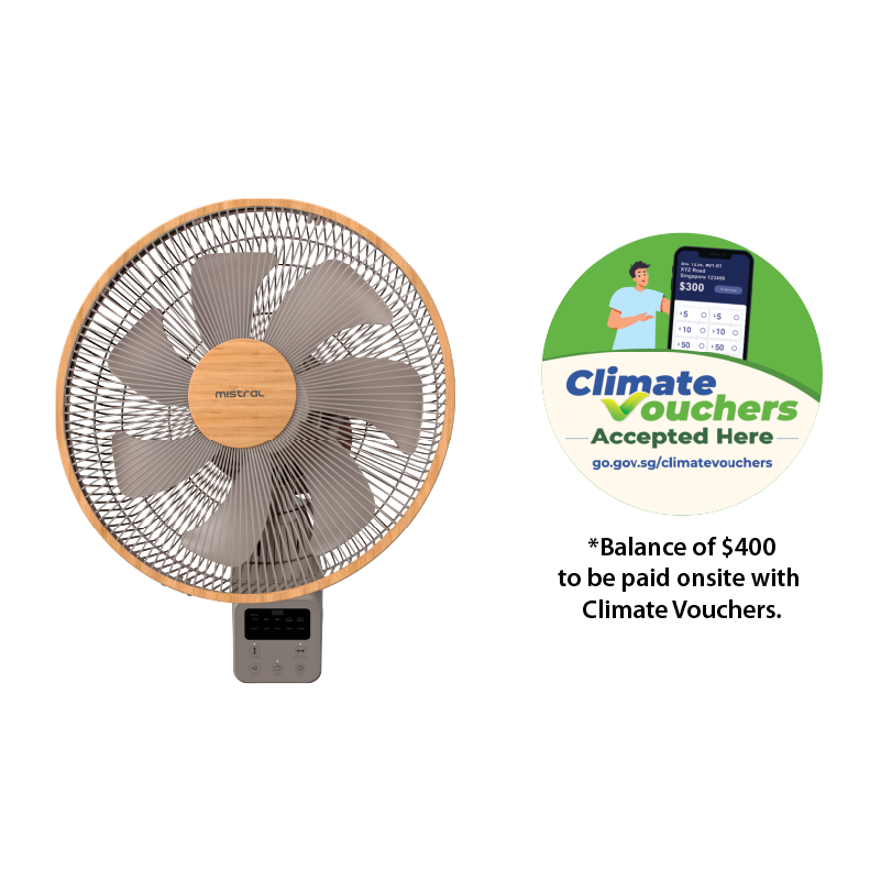 [Climate Voucher] 14" DC Wall Fan with Remote