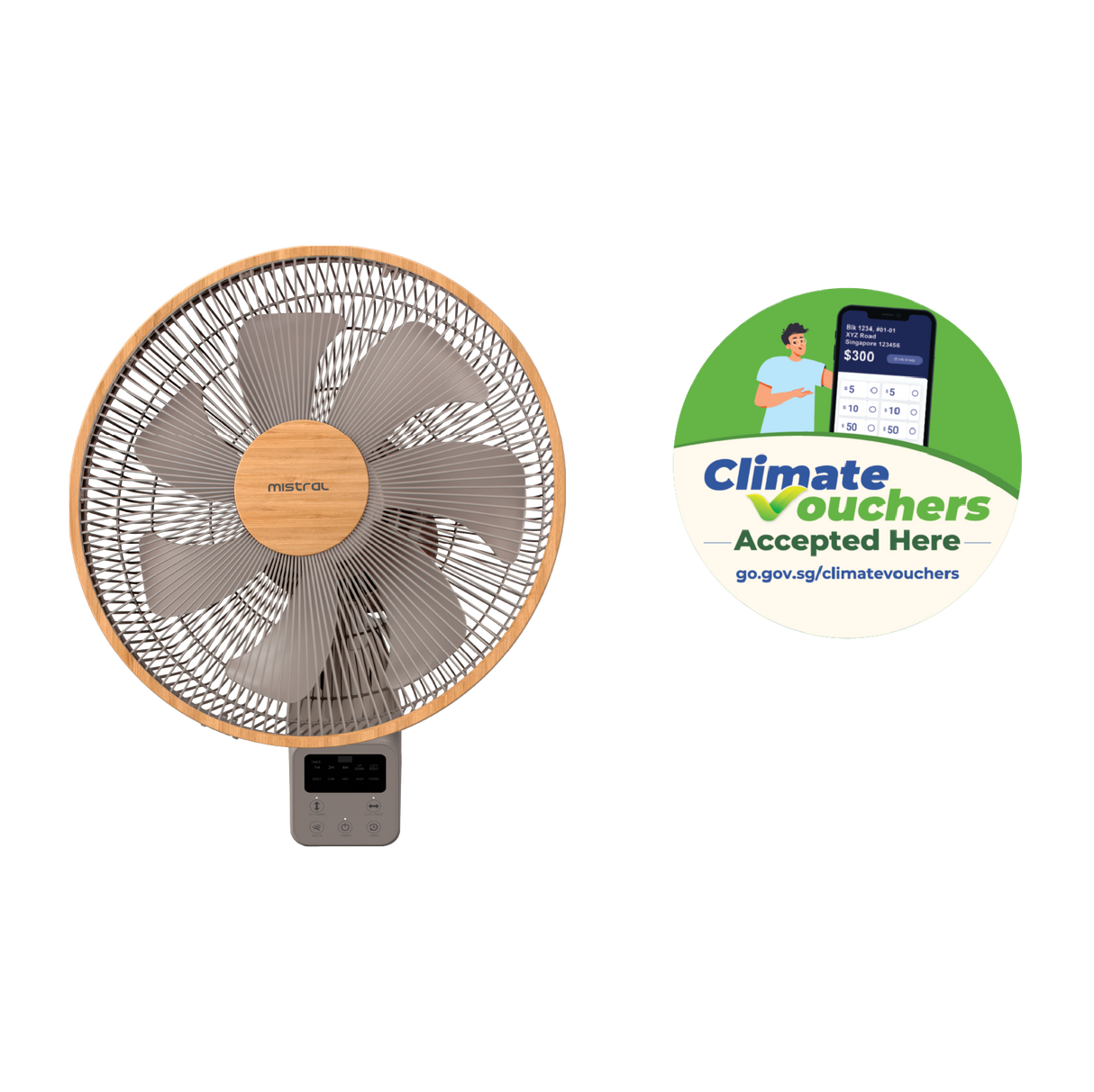 [Climate Voucher] 14" DC Wall Fan with Remote