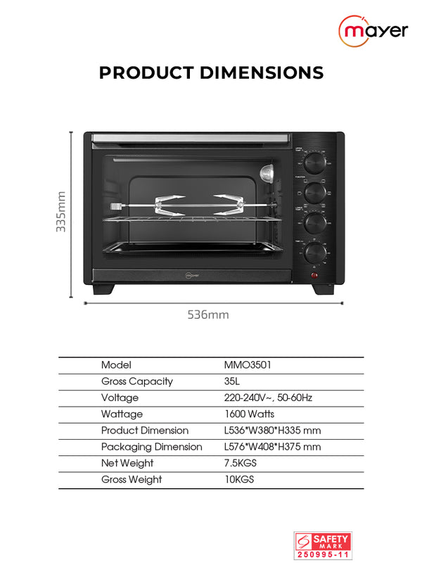 35L Electric Oven Specification