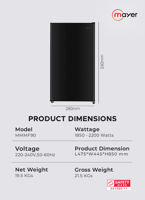 90L Mini Refridgerator Specification