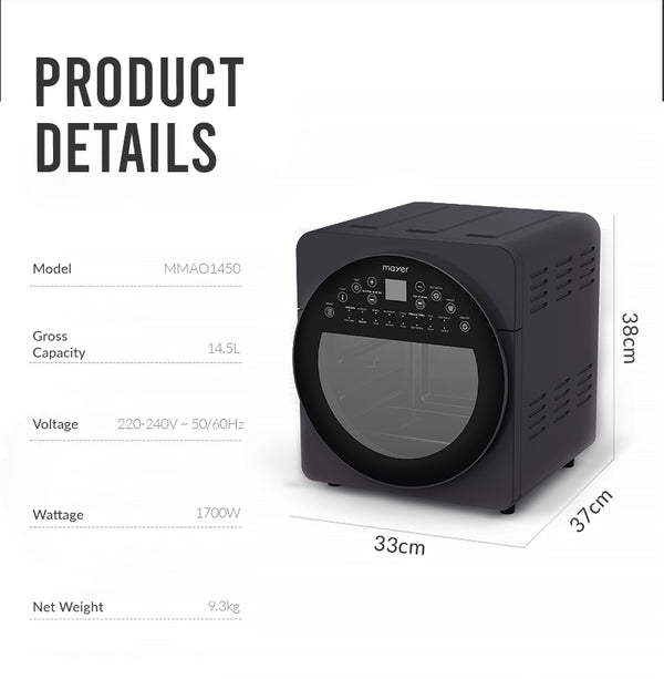 14.5L Digital Air Oven Specification