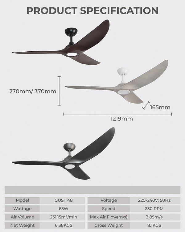 48" Ceiling Fan Specification