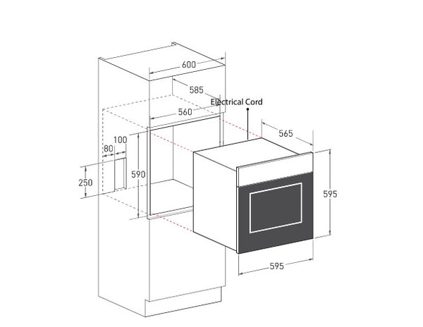 60cm Built-in Oven with Smoke Ventilation System Specification