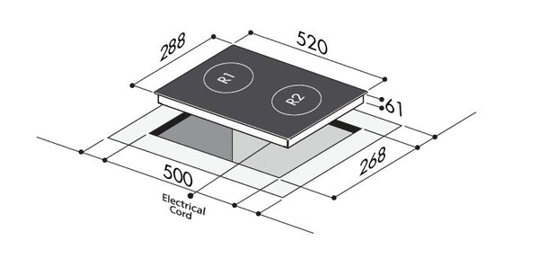30cm 2 Zones Domino Induction Hob with Slider Specification