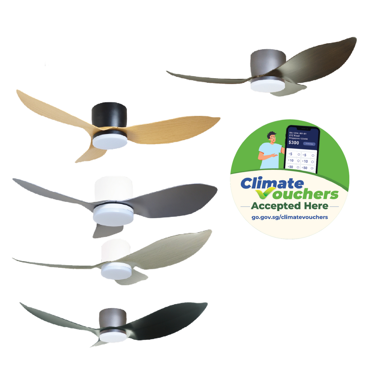 [Climate Voucher]  36” 3-Blades Ceiling Fan