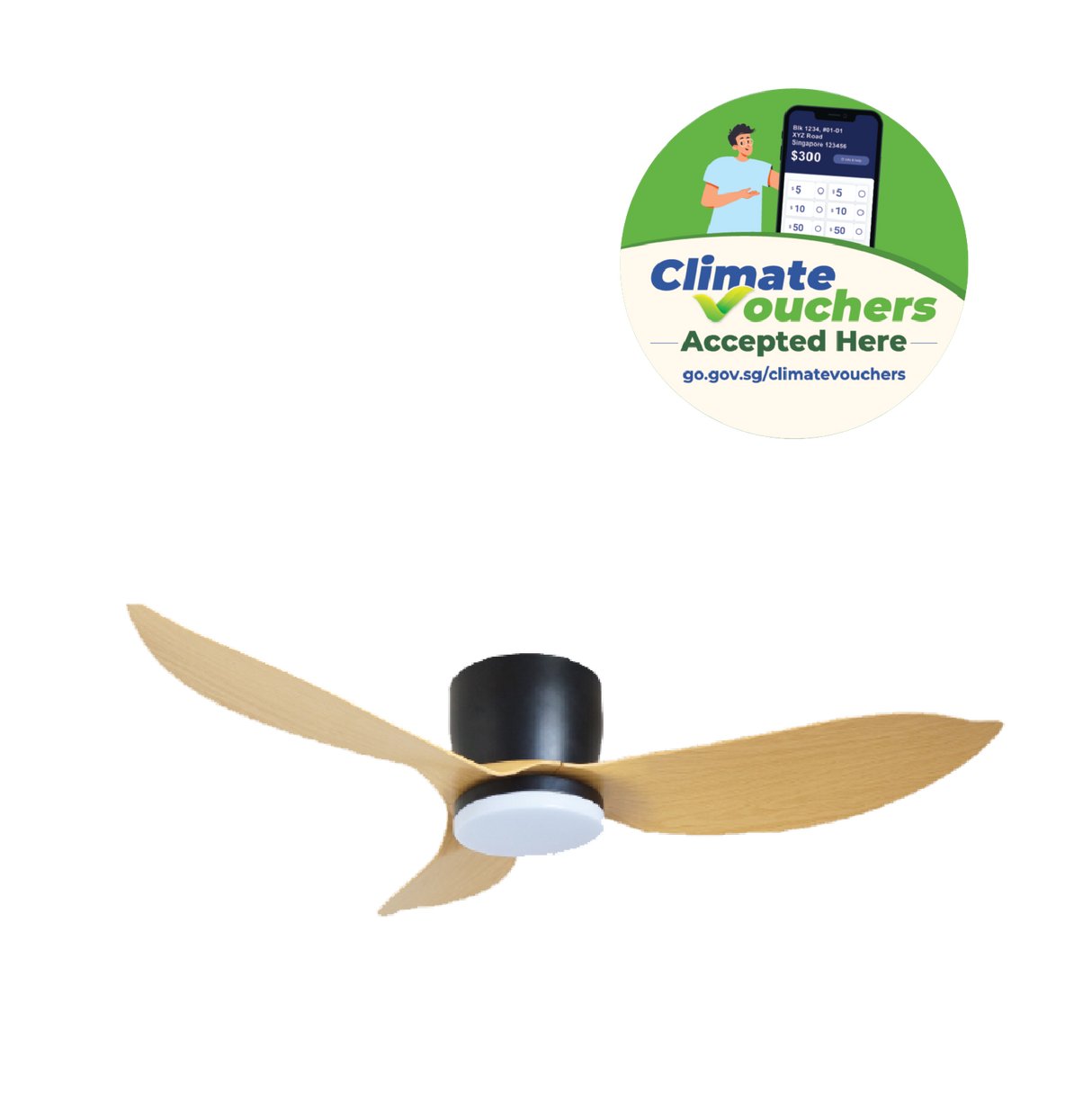 [Climate Voucher]  36” 3-Blades Ceiling Fan