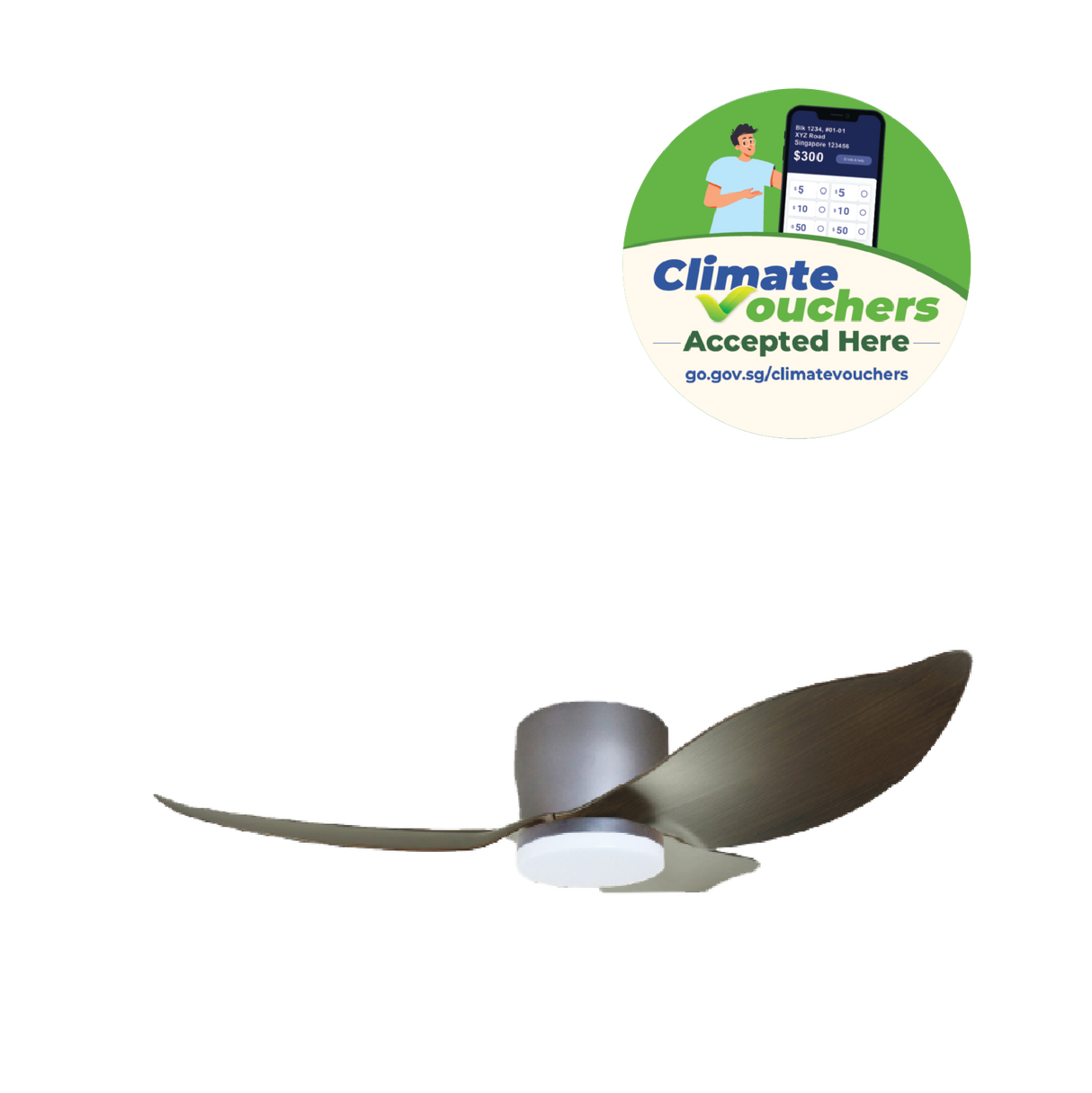 [Climate Voucher]  36” 3-Blades Ceiling Fan
