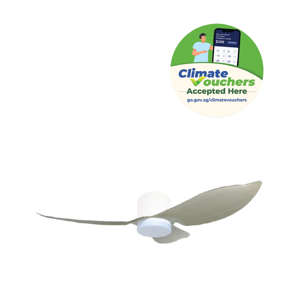 [Climate Voucher]  36” 3-Blades Ceiling Fan