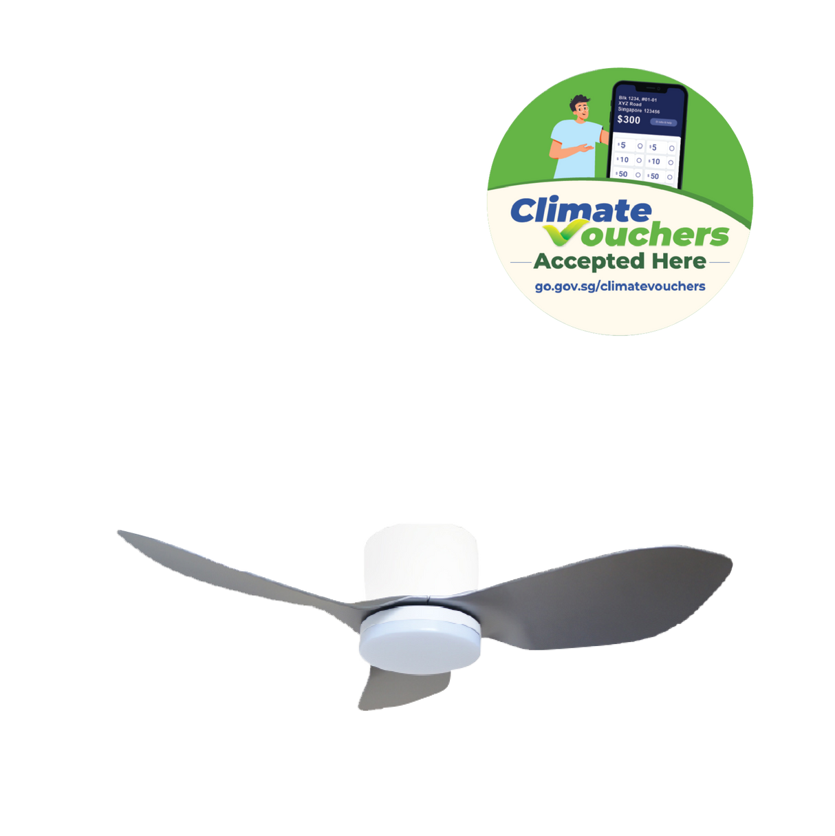 [Climate Voucher]  36” 3-Blades Ceiling Fan