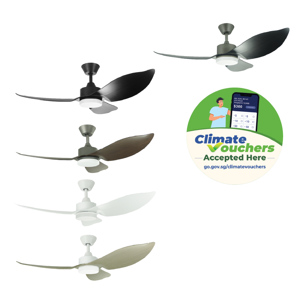 [Climate Voucher] 36” 3-Blades Ceiling Fan