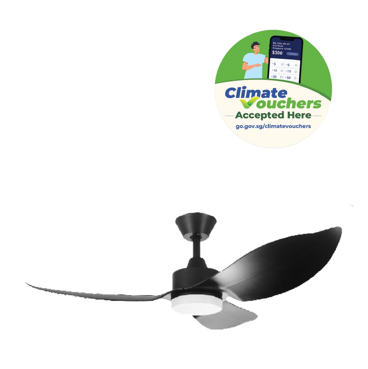 [Climate Voucher] 36” 3-Blades Ceiling Fan
