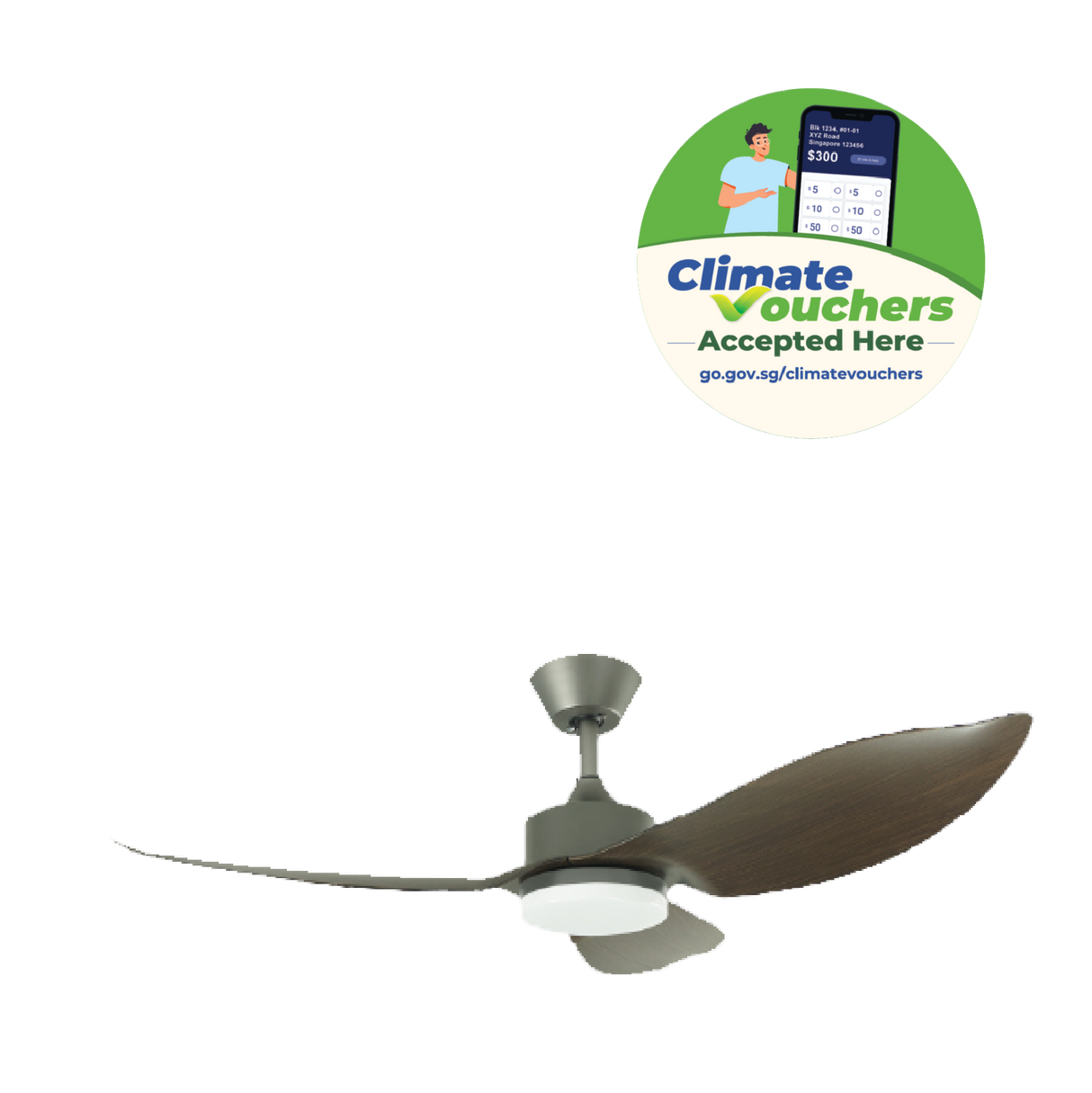 [Climate Voucher] 36” 3-Blades Ceiling Fan