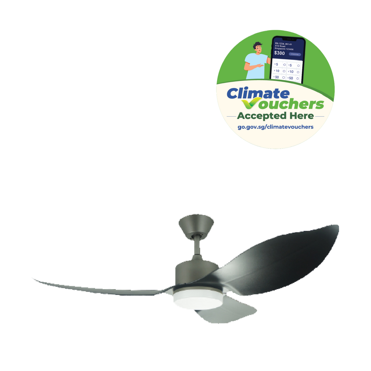 [Climate Voucher] 36” 3-Blades Ceiling Fan