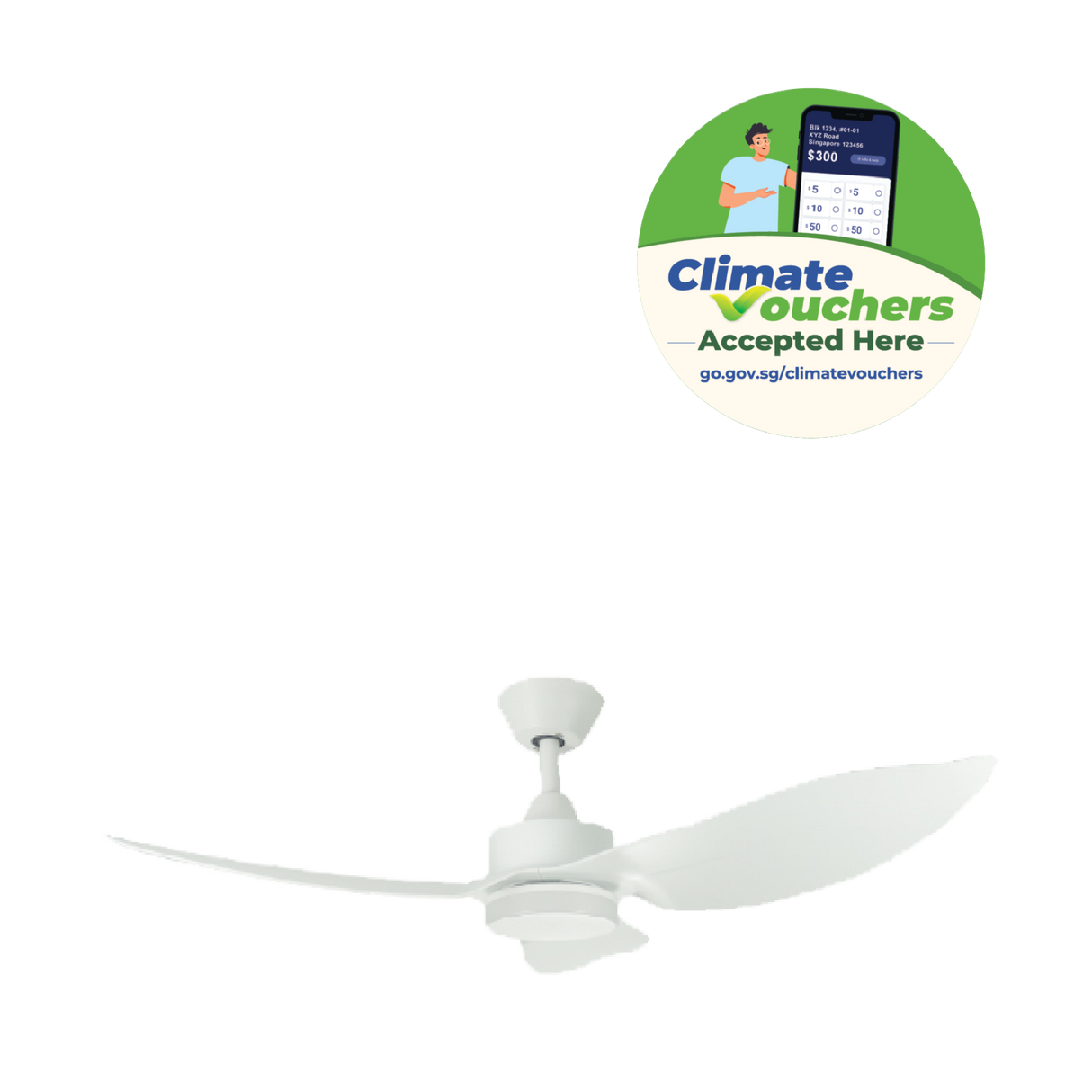 [Climate Voucher] 36” 3-Blades Ceiling Fan