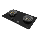 88cm 2 Zone Glass Gas Hob