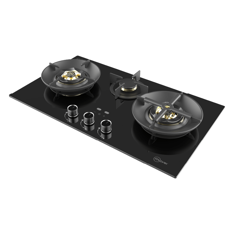 78cm 3 Zone Glass Gas Hob