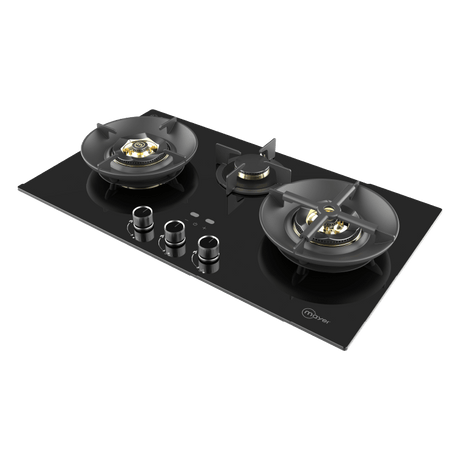 78cm 3 Zone Glass Gas Hob