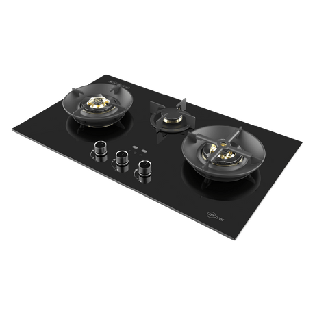 88cm 3 Zone Glass Gas Hob