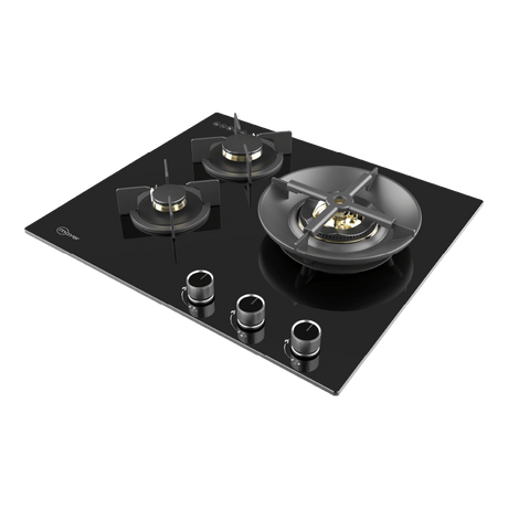 60cm 3 Zone Glass Gas Hob