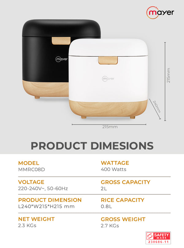 [CNY Special] 0.8L Digital Rice Cooker Specification