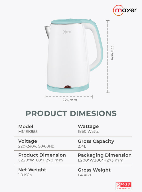 2.4L Electric Kettle Specification