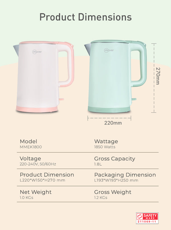 1.8L Electric Kettle Specification