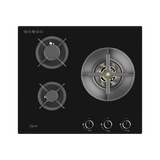 60cm 3 Zone Glass Gas Hob