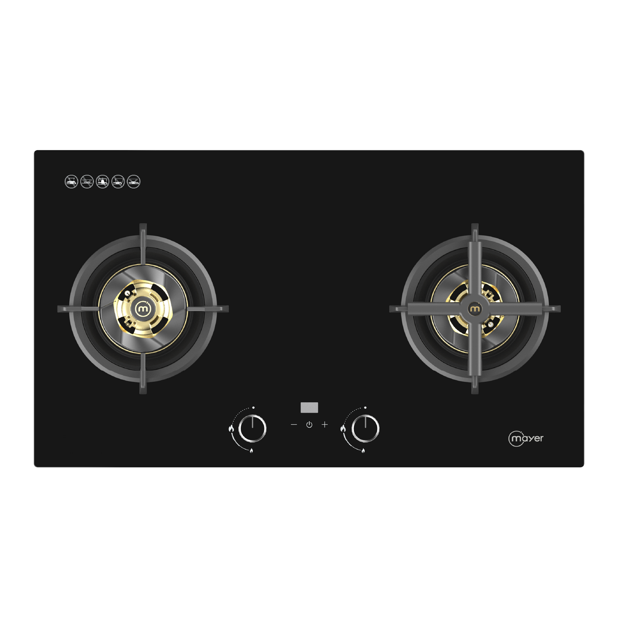 78cm 2 Burner Glass Gas Hob