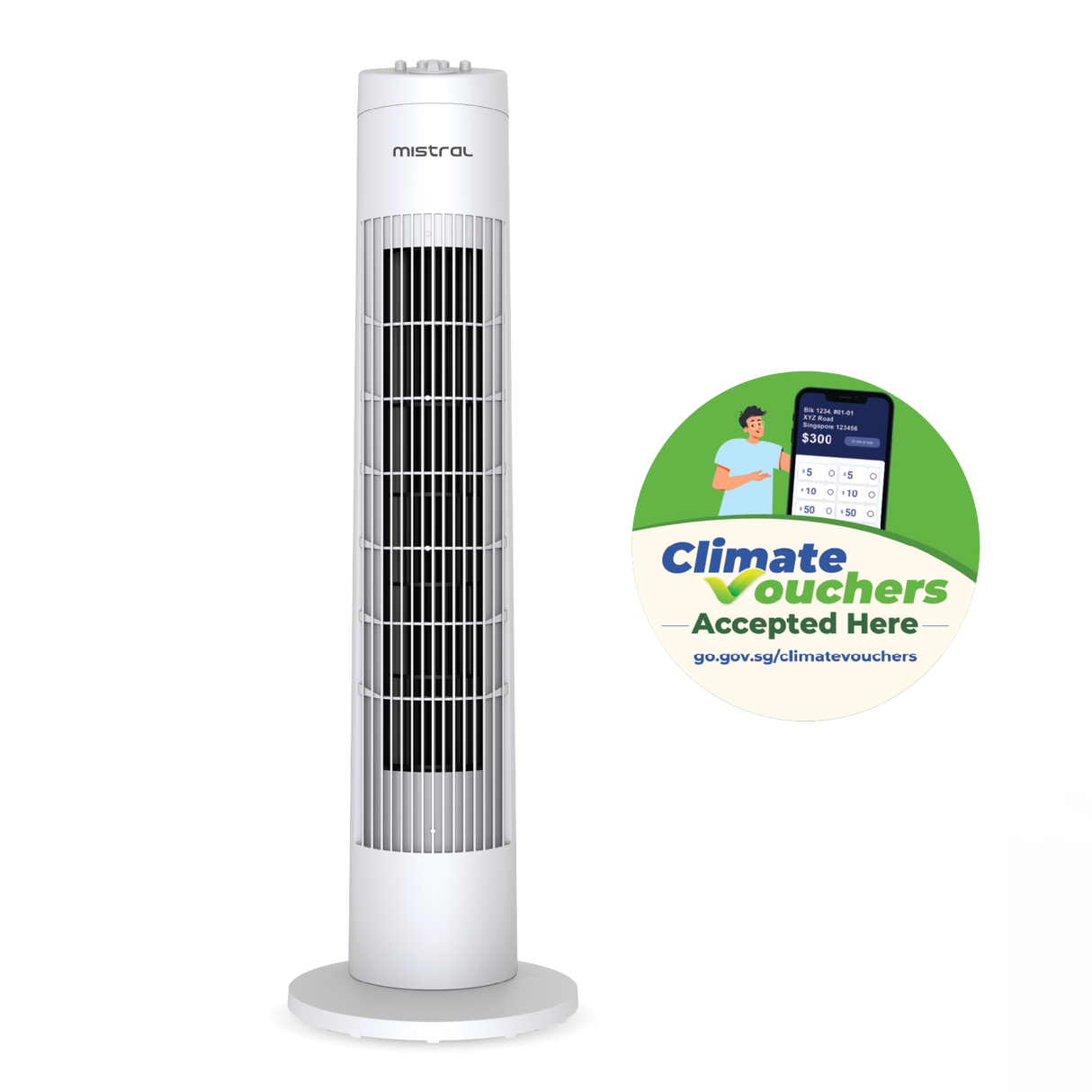[NDP SG61] [Climate Voucher] 31" DC Tower Fan