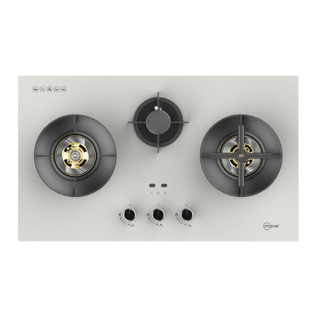 88cm 3 Zone Glass Gas Hob