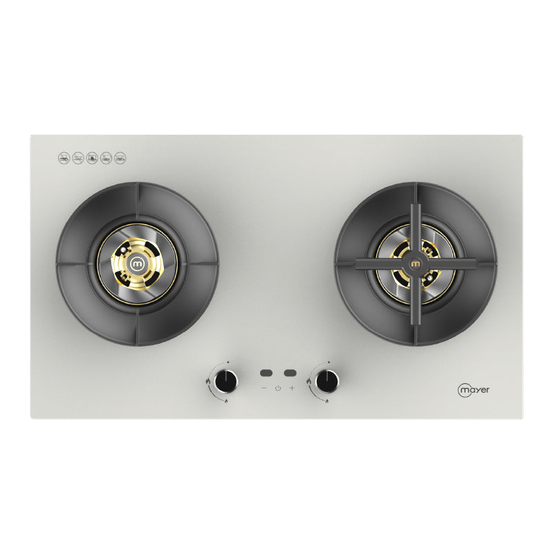 78cm 2 Zone Glass Gas Hob