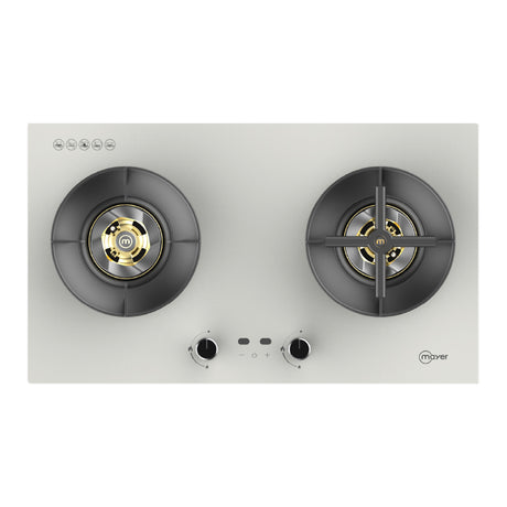 78cm 2 Zone Glass Gas Hob