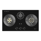 78cm 3 Zone Glass Gas Hob