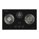 88cm 3 Zone Glass Gas Hob