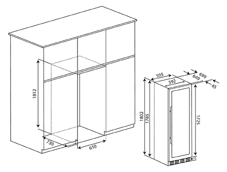 165 Bottles Wine Chiller Specification