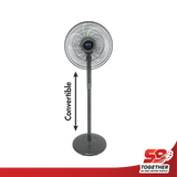 16” Stand Fan with Remote Control - Dark Grey