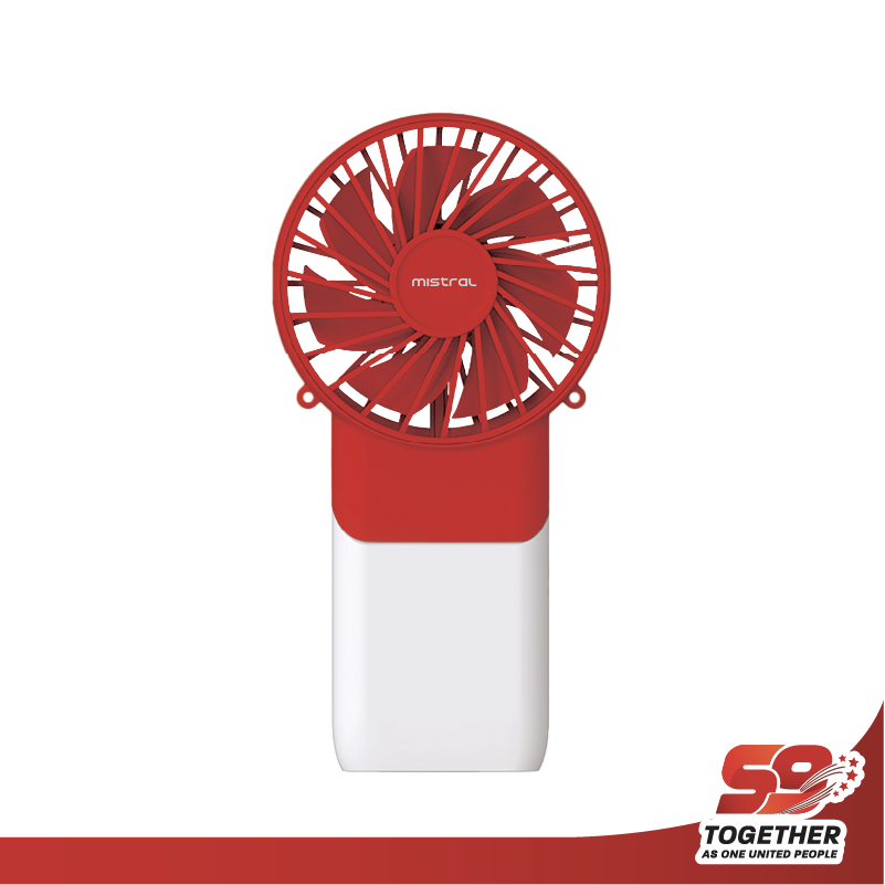 Mimica Cool Breeze Rechargeable USB Fan - Red White